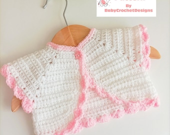 Little Hug Shrug Crochet Pattern Sizes Newborn to 10 Years PDF Digital Download