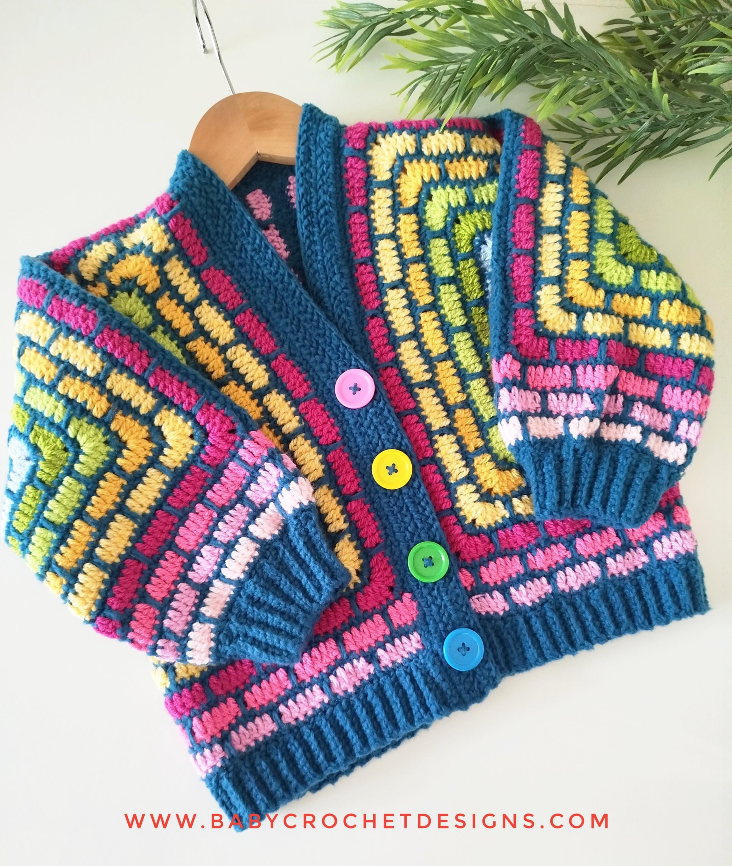 21 Stained Glass Crochet Patterns for Colorful Blankets, Squares, and More 9 Stained Glass Rainbow Hexagon Cardigan Crochet