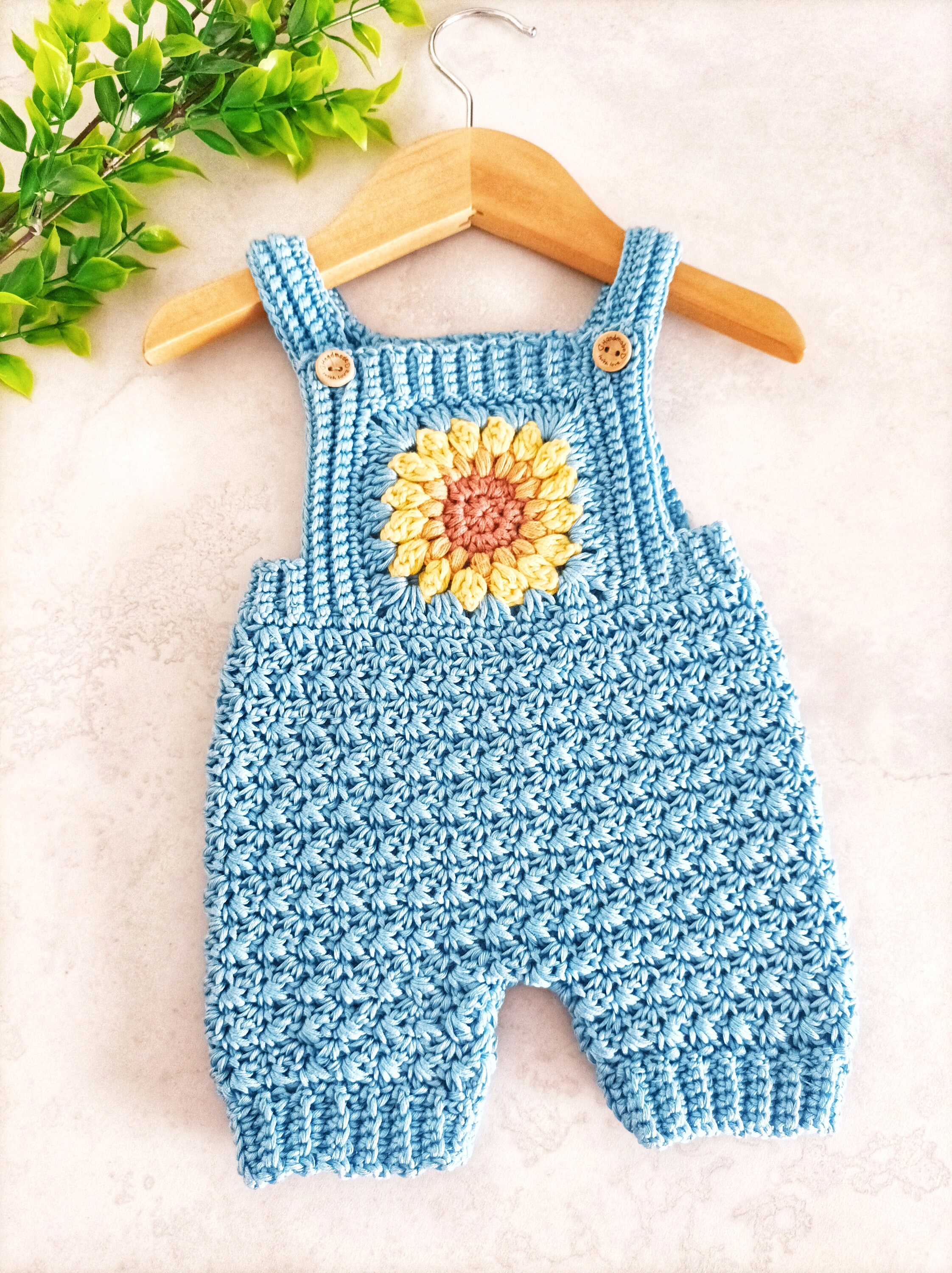 Sunflower Overalls Crochet Pattern for Newborn to 4 Years PDF Etsy UK