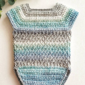 Patrón de crochet para mameluco de bebé alpino, tamaños desde prematuro hasta 2 años, descarga digital en PDF imagen 3