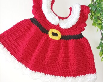 crochet christmas dress free pattern Crocheted Christmas Outfits For Babies