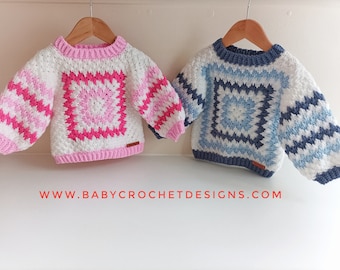 Granny Spikes Jumper Crochet Pattern sizes 0-3 months to Adult 5XL Digital Download PDF