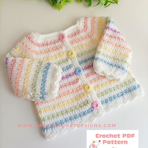 Darcie-Mai Cardigan Crochet Pattern Sizes Preemie to 8 years PDF Digital Download