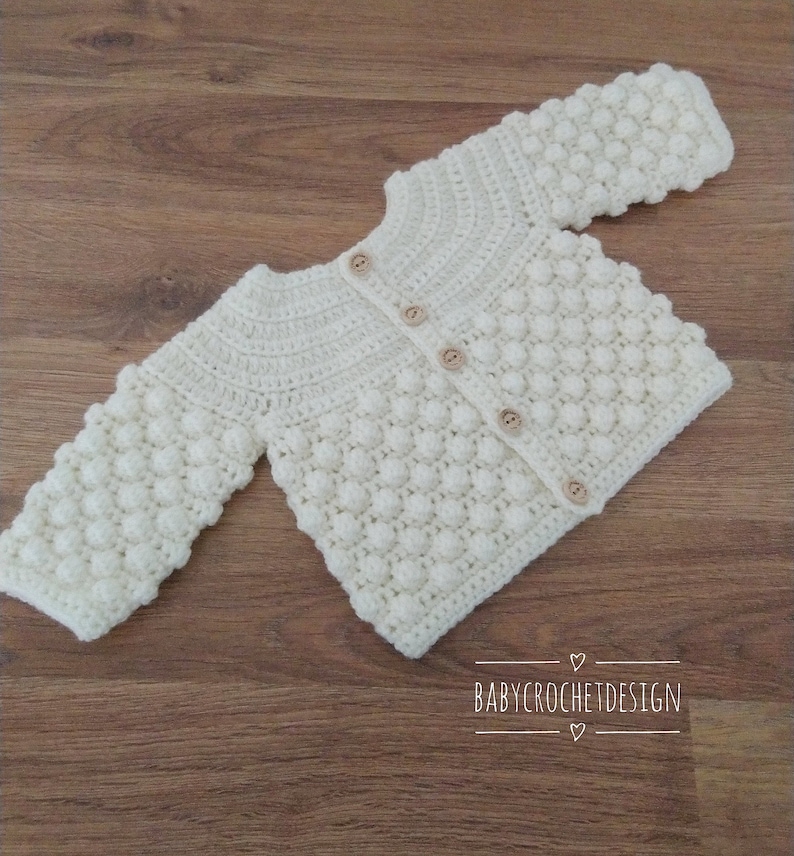 Bobbles Baby Jacket Crochet Pattern in sizes Newborn 03 Etsy
