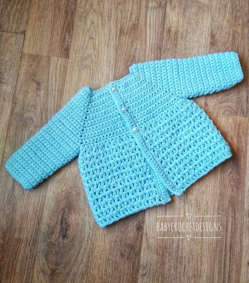 Baby V Stitch Cardigan Crochet Pattern 