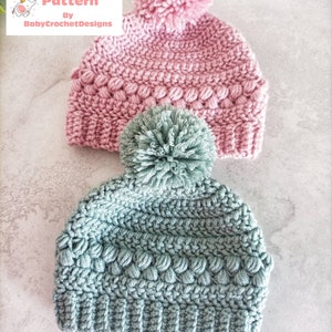 Ayla Beanie Crochet Pattern Preemie to Adult Sizes Digital Download PDF