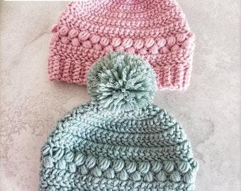 Ayla Beanie Crochet Pattern Preemie to Adult Sizes Digital Download PDF