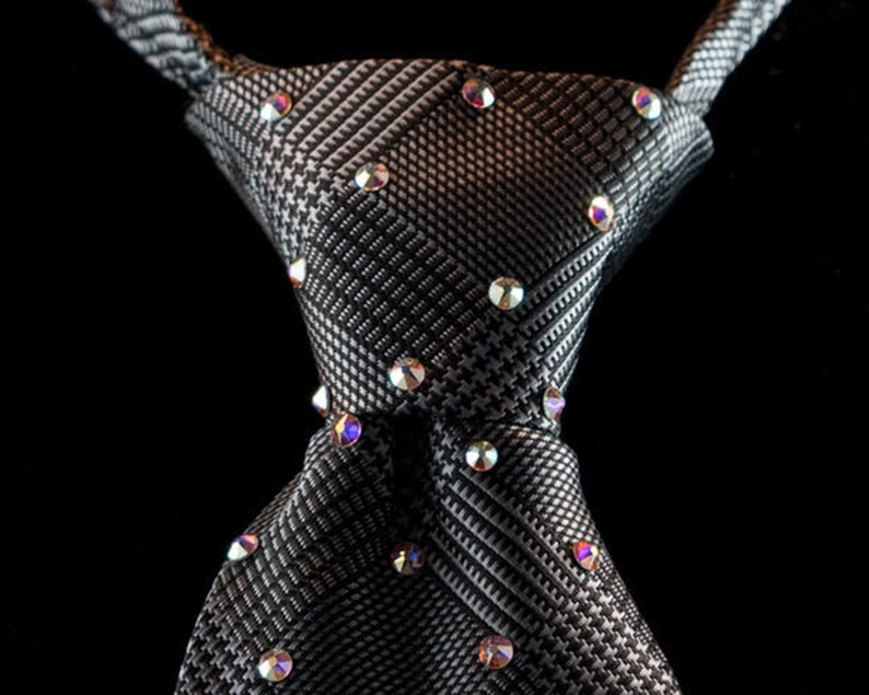 Crystal Necktie Swarovski Crystal Design glen Plaid Etsy