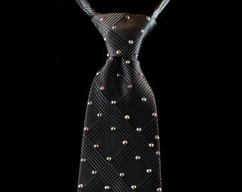 Crystal Necktie - Swarovski Crystal Design - "Glen Plaid"