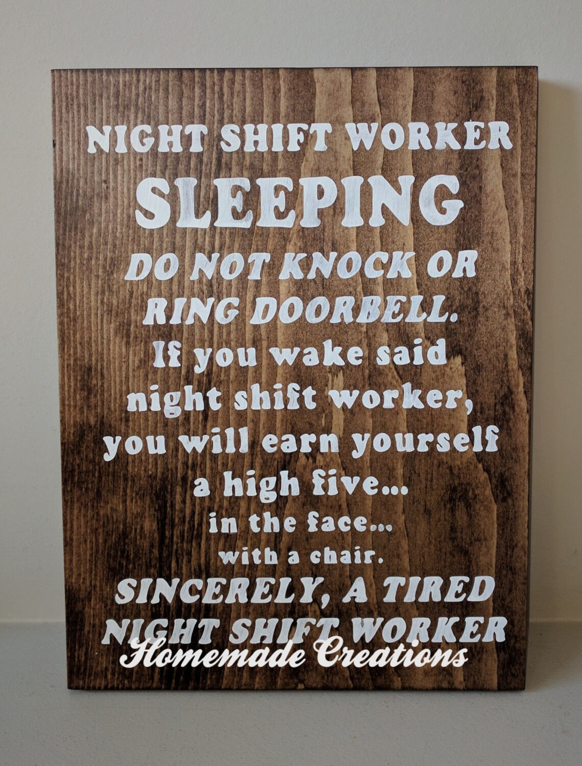 Night Shift Worker Sleeping wooden sign | Etsy