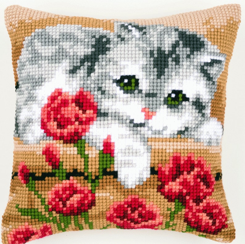 Vervaco PN-0150863 Cross Stitch Cushion Front Kit Owl Close Up
