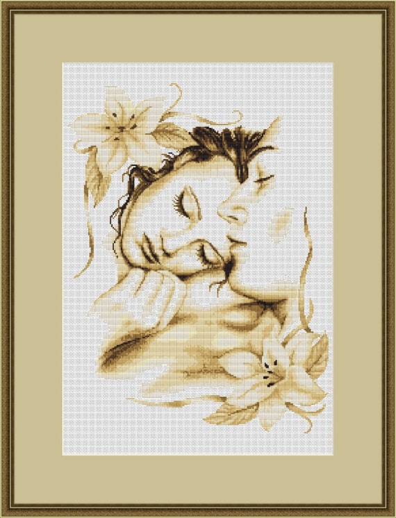 Luca-S Counted Cross Stitch Kit Girl with a Bouquet B1055 Lucas