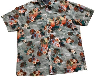 Camisa de manga larga Sahara Club para hombre, talla XL, color verde, Tropical Excellence, Aloha Hawaiian
