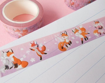 Cute Fox Washi Tape- 2cm fox tape - Decorative fox tape