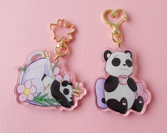 Cute Panda Keyrings - 2.5 inch Panda Keychain - Cute animal Keychain
