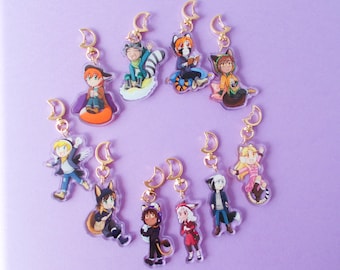 Winter Therian Tail Acrylic Keyring: Anime Kemonomimi Keychain