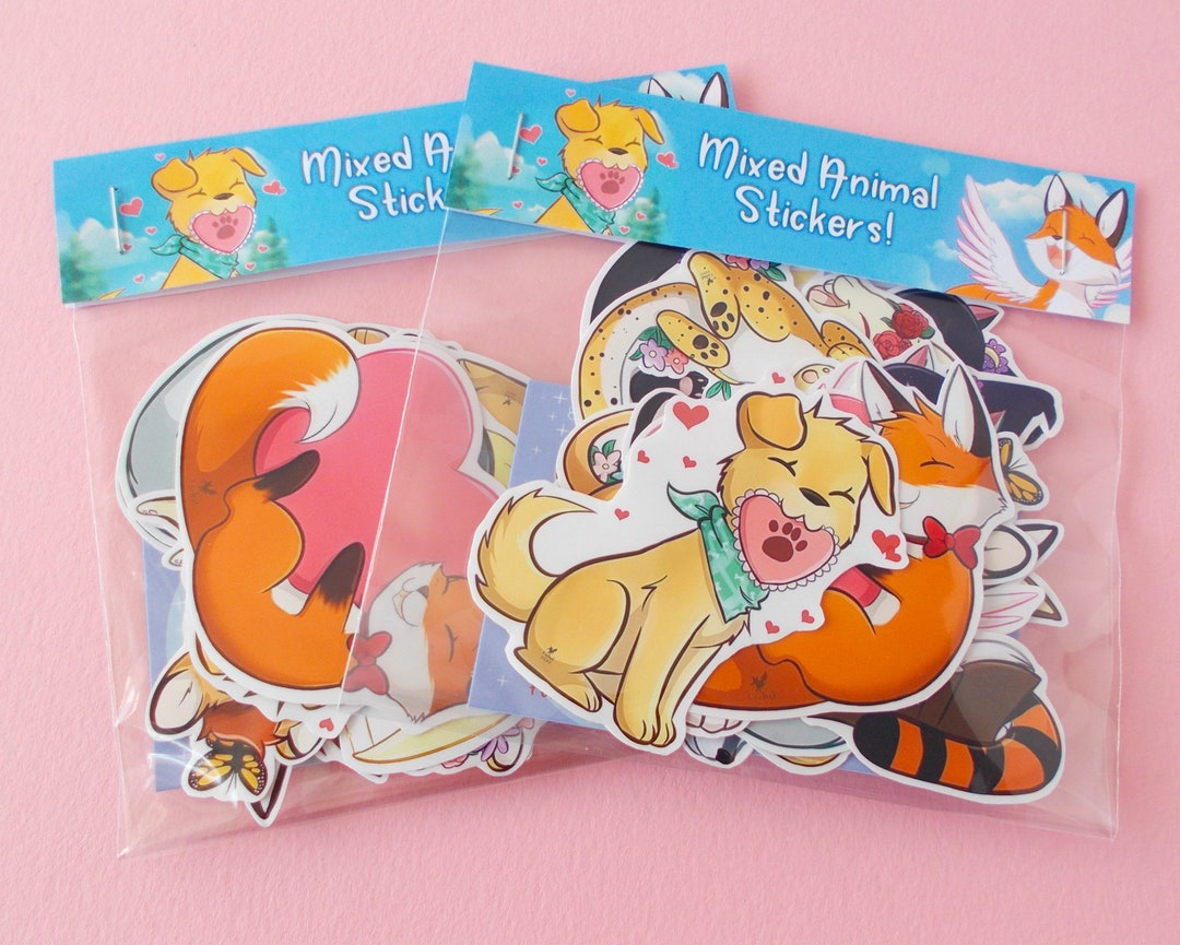 Animal 12 Sticker Set Mixed Small Animal Stickers Cute Animals Etsy