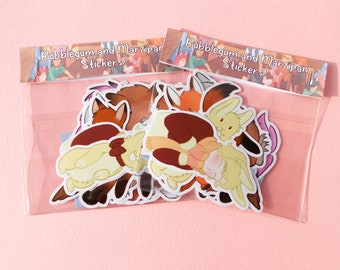 Bubblegum and Marzipan stickers - Cute animal stickers - 8 cute stickers pack