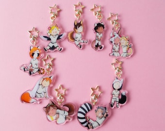 Therian Tail Acrylic Keychain: Anime Kemonomimi Keyring