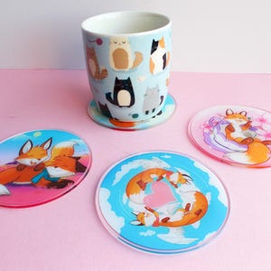 Fox coasters - Acrylic drink coasters