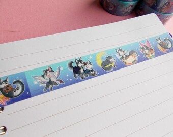 Cute wolf Washi Tape- 2cm wolf tape - Decorative wolf tape