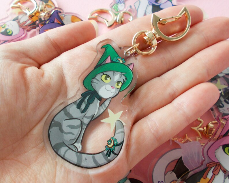 Cute Cat Keyrings 2.5 Inch - Feline Keyrings - Magical Cat Keyrings - Etsy