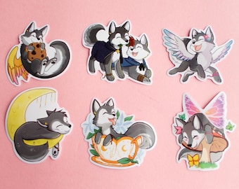 Wolf stickers - Canine sticker set - Cute animal stickers