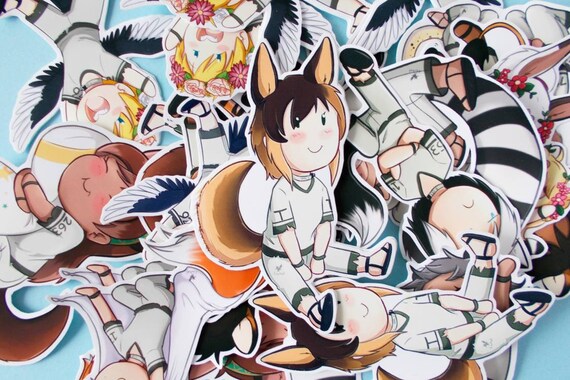 Therian Tail Sticker Set Kemonomimi Stickers Cute Chibi Stickers Original  Characters 