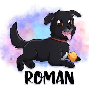 Pet Portrait - Digital Pet Commission- Cute Cartoon Animal Commission