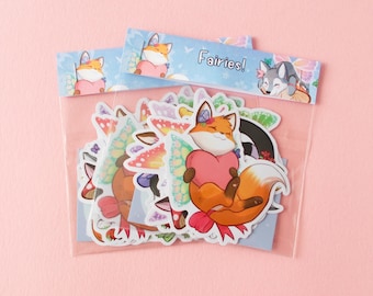 Fairy stickers - Cute animal stickers - Magical animal stickers