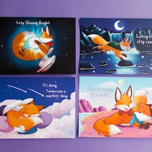A6 motiverende printset vos - Schattige vosprints - Inspirerende printset