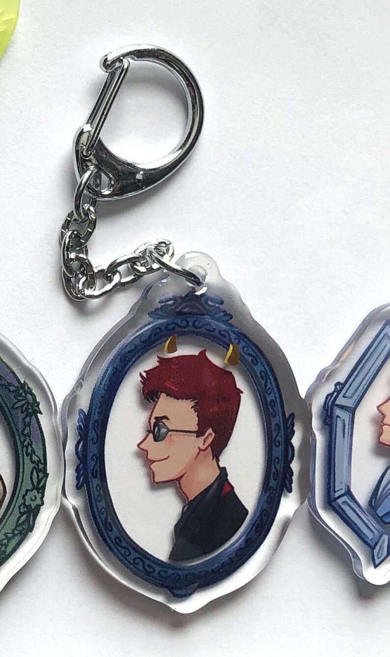 Demon and Angel Portrait Acrylic Charms Crowley