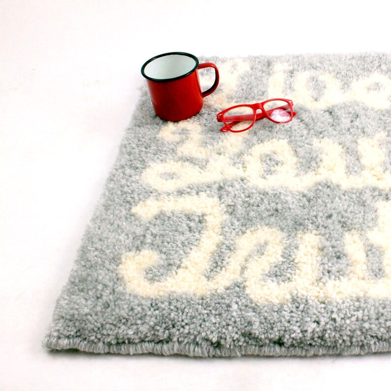 Wish Rug Latch Hook Completed Handmade Image 0