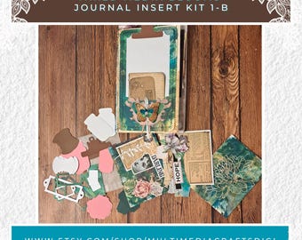 Mixed Media Blooms Journal Insert Kit 1-B.  Junk Journal, Shabby Chic, Art Journal, Paper Craft