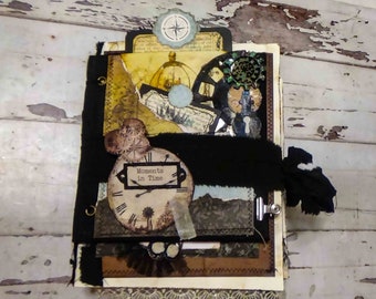 Handmade Steampunk Junk Journal. Moments in Time. Vintage, Industrial