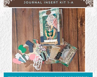 Mixed Media Blooms Journal Insert Kit 1-A.  Junk Journal, Shabby Chic, Art Journal, Paper Craft