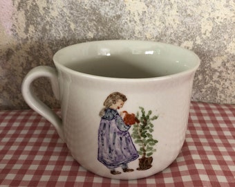 vintage children's mug cocoa mug ceramic mug XXL naive fine painting vintage ceramic milk mug cereal mug country house kitchen collector