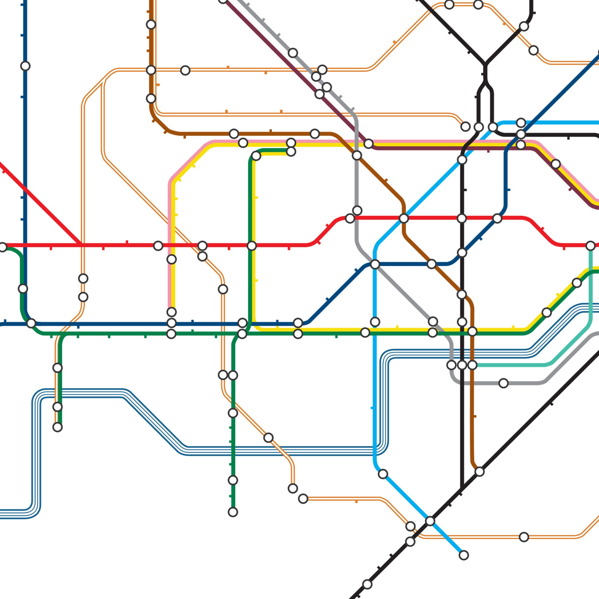 London Underground Tube Map Poster A3 &amp; A2 Sizes Minimalist - Etsy