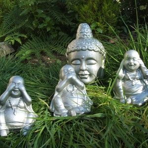 FREE DELIVERY! * Latex mould / mold for a Buddha Head and Set of 3 Buddhas.