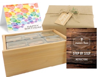 Birthday Herb Garden Gift Box: Cedar Wood, Personalized Seed Starter Kit, Handcrafted Organic Gift
