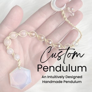 Custom Pendulum Made To Order Gemstone Pendulum Intuitively Made Divination Altar Beads Prayer Beads Spiritual Tool Macrame image 1