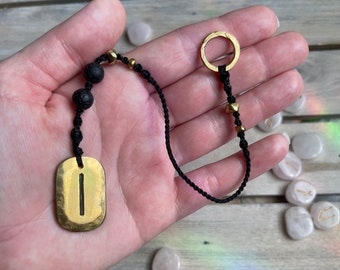 Isa Rune Pendulum - Brass Rune Pendant - Handmade Pendulum - Divination - Dousing - Divining