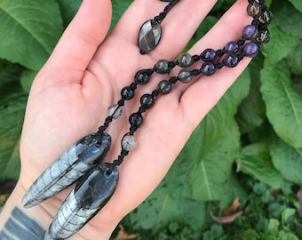 Soul Deep Shadow Work Pendulum - Orthoceras Pendulum - Trauma Healing - Personal Empowerment - Altar Beads - Dowsing