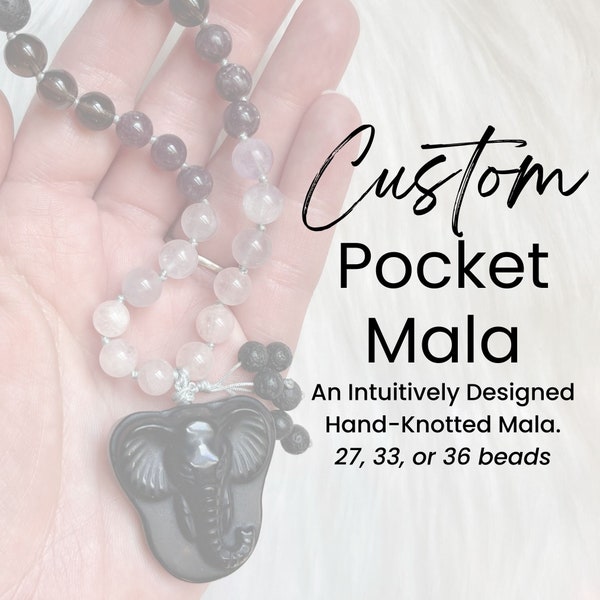 Custom Pocket Mala - Made To Order - Intuitively Made - Prayer Beads - Sensory Tool - Hand Mala - Travel Mala - Gemstone Mala