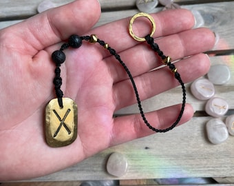 Gebo Rune Pendulum - Brass Rune Pendant - Handmade Pendant - Divination - Dousing -