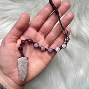 Custom Pendulum Made To Order Gemstone Pendulum Intuitively Made Divination Altar Beads Prayer Beads Spiritual Tool Macrame image 7