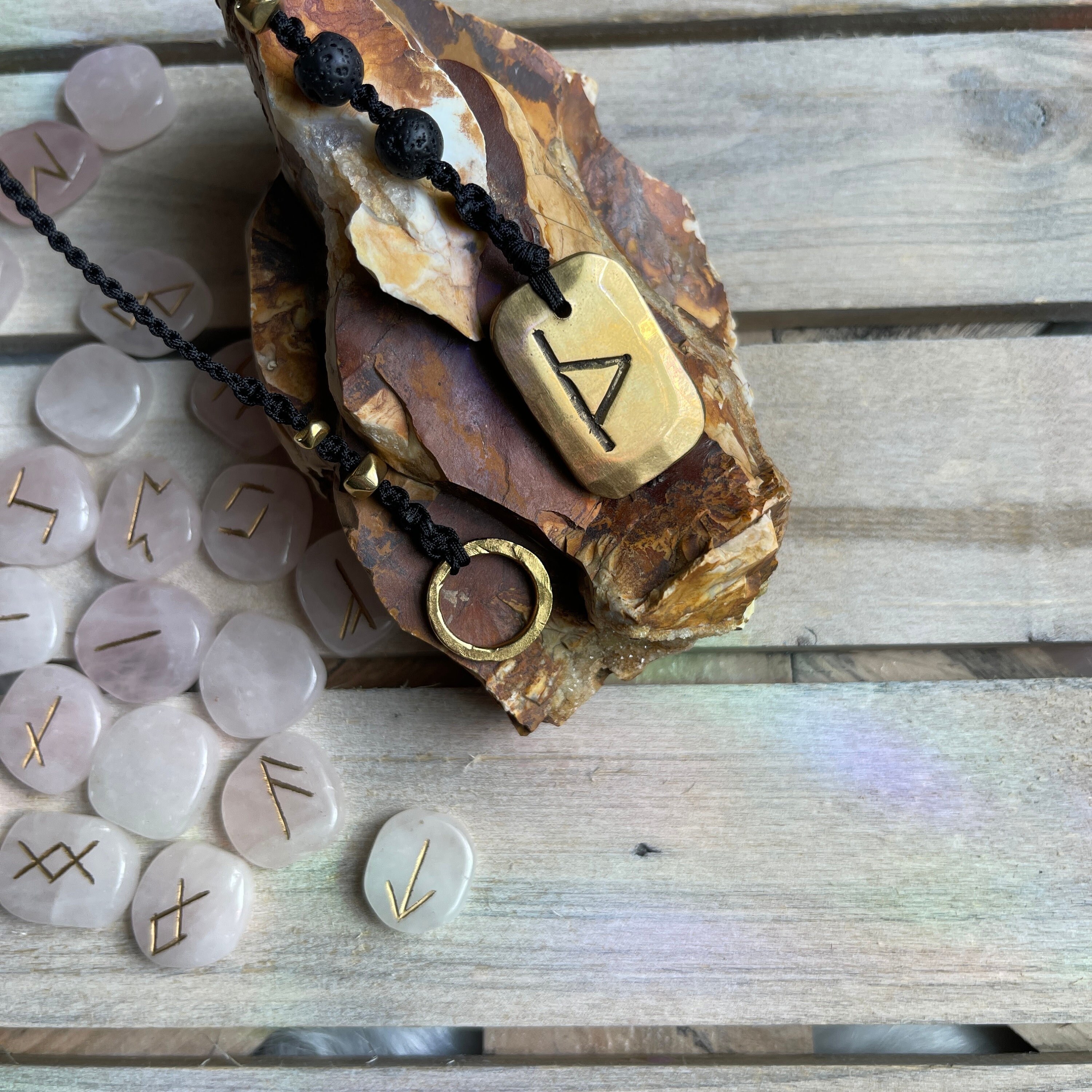 Divining Runes Thurisaz Rune Pendulum - Brass Rune Pendant - Handmade Pendulum ...