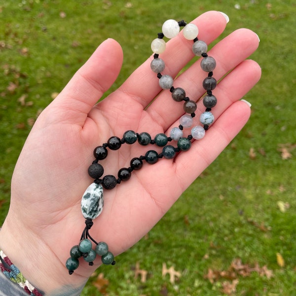Rooted in Reverie Pocket Mala - Intentional Jewelry - Meditation Tool - Meditation Mala - Prayer Beads - Travel Mala - Hand Mala