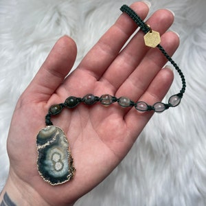 Custom Pendulum Made To Order Gemstone Pendulum Intuitively Made Divination Altar Beads Prayer Beads Spiritual Tool Macrame Macrame Loop