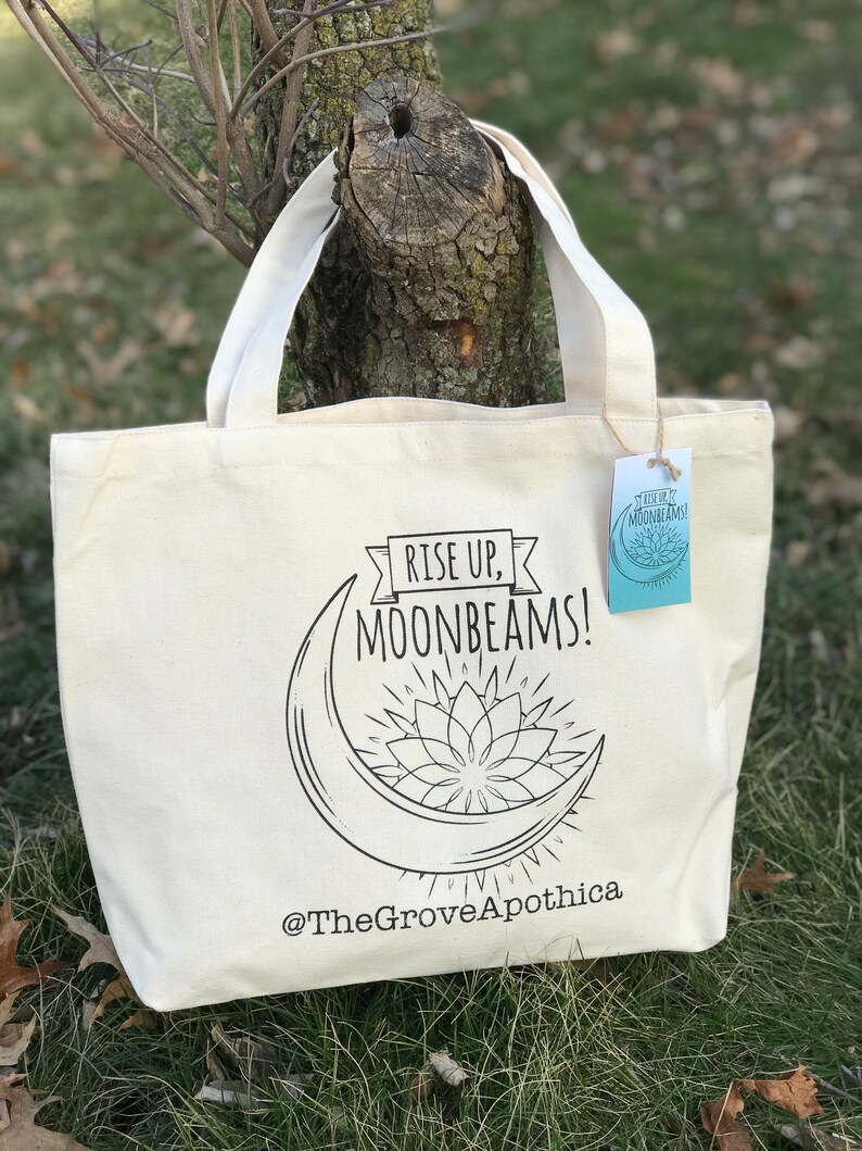 Ipad Bag Canvas Bag Shopping Bag Rise Up Moonbeams Tote Bag Purse Market Tote Empowerment Reusable Tote Hand Bag